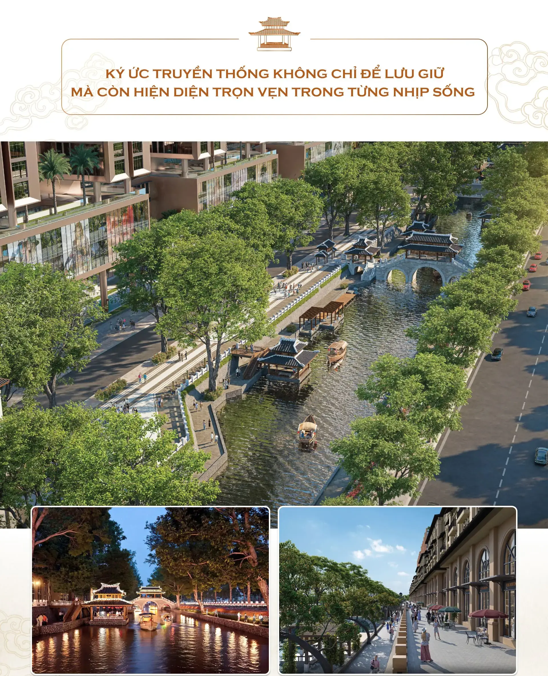 Tuyến phố đi bộ dọc theo dòng sông di sản với một bên là cảnh quan sông nước thơ mộng, một bên là nhịp sống giao thương hiện đại với chuỗi boutique, cửa hàng lifestyle và ẩm thực cao cấp hiện diện như "phiên chợ thời đại mới" gợi nhớ cảnh quan "trên bến dưới thuyền, đêm đêm rực rỡ ánh đèn" của Phố Hiến vàng son một thuở.